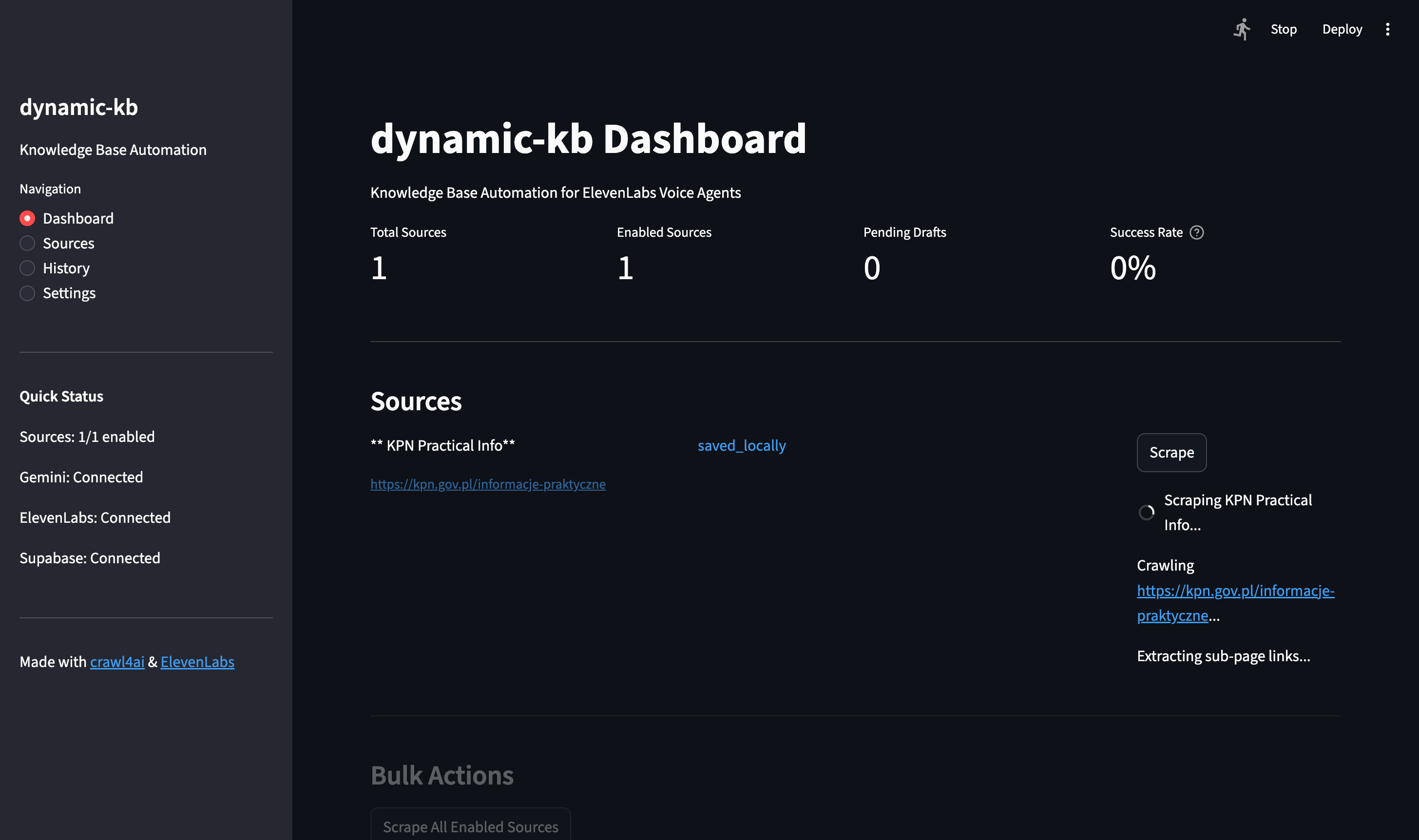 dynamic-kb Scraping Sublinks