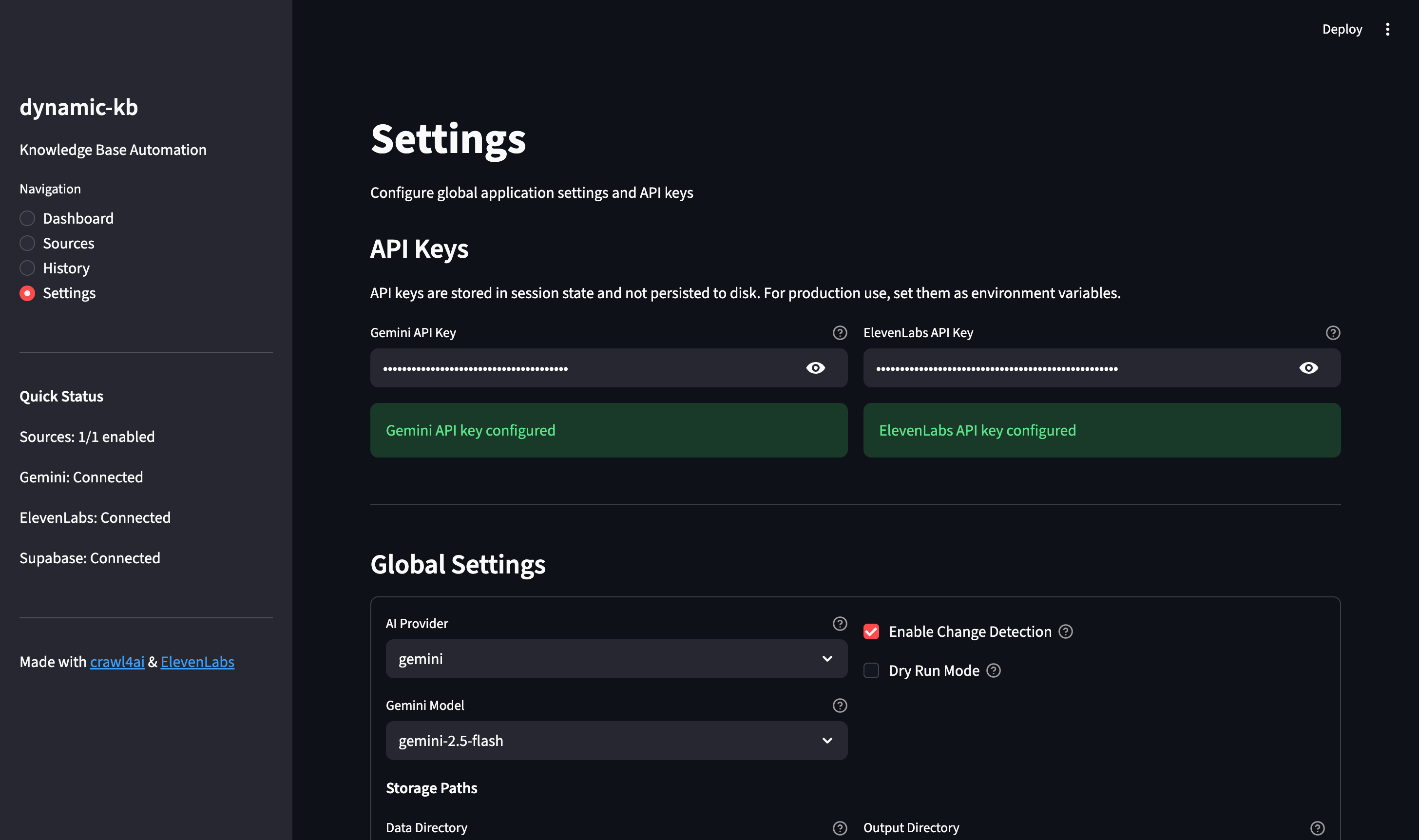 dynamic-kb Settings